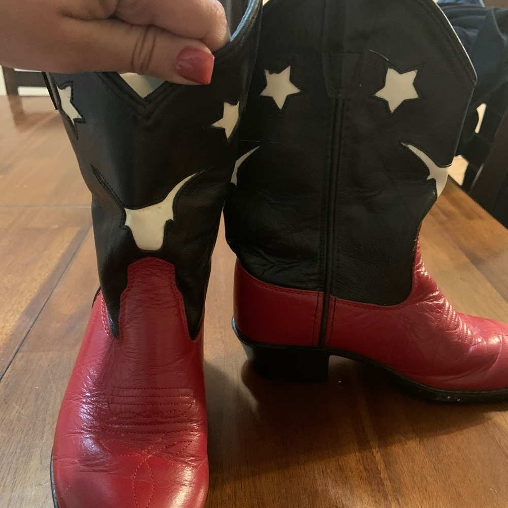Red and blue boots